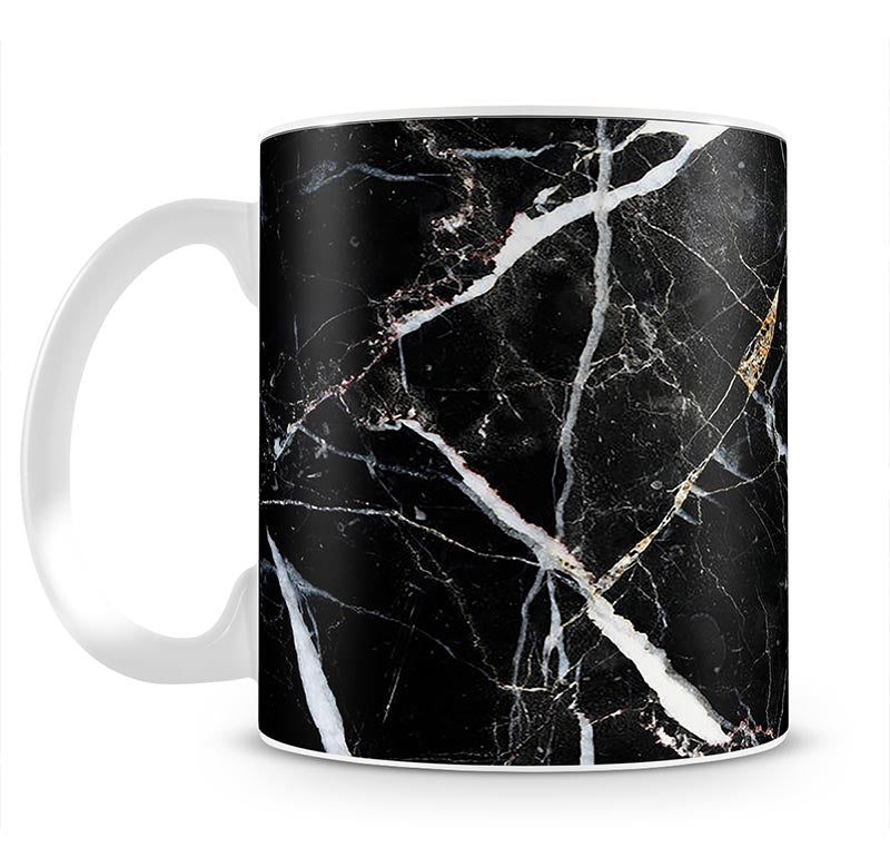 Black White and Gold Cracked Marble Mug - Canvas Art Rocks - 1