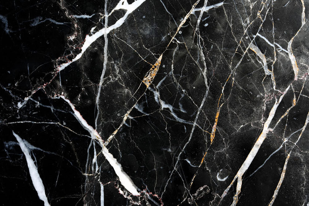 Black White and Gold Cracked Marble Wall Mural Wallpaper - Canvas Art Rocks - 1