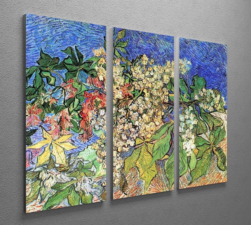Blossoming Chestnut Branches by Van Gogh 3 Split Panel Canvas Print - Canvas Art Rocks - 4