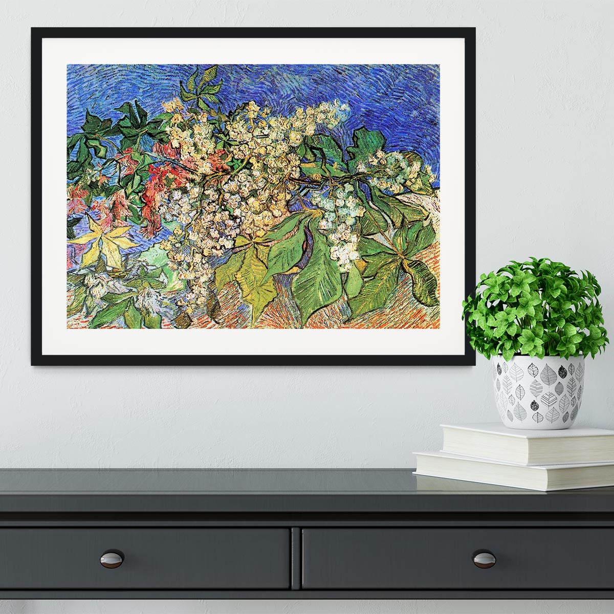 Blossoming Chestnut Branches by Van Gogh Framed Print - Canvas Art Rocks - 1