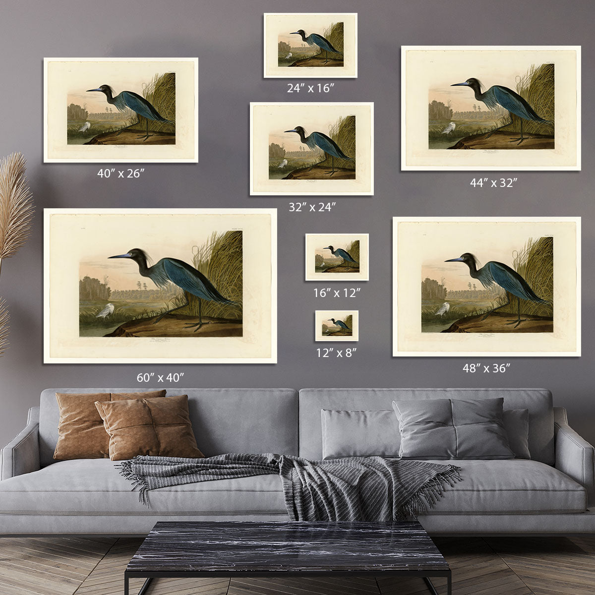 Blue Crane by Audubon Canvas Print or Poster - Canvas Art Rocks - 7