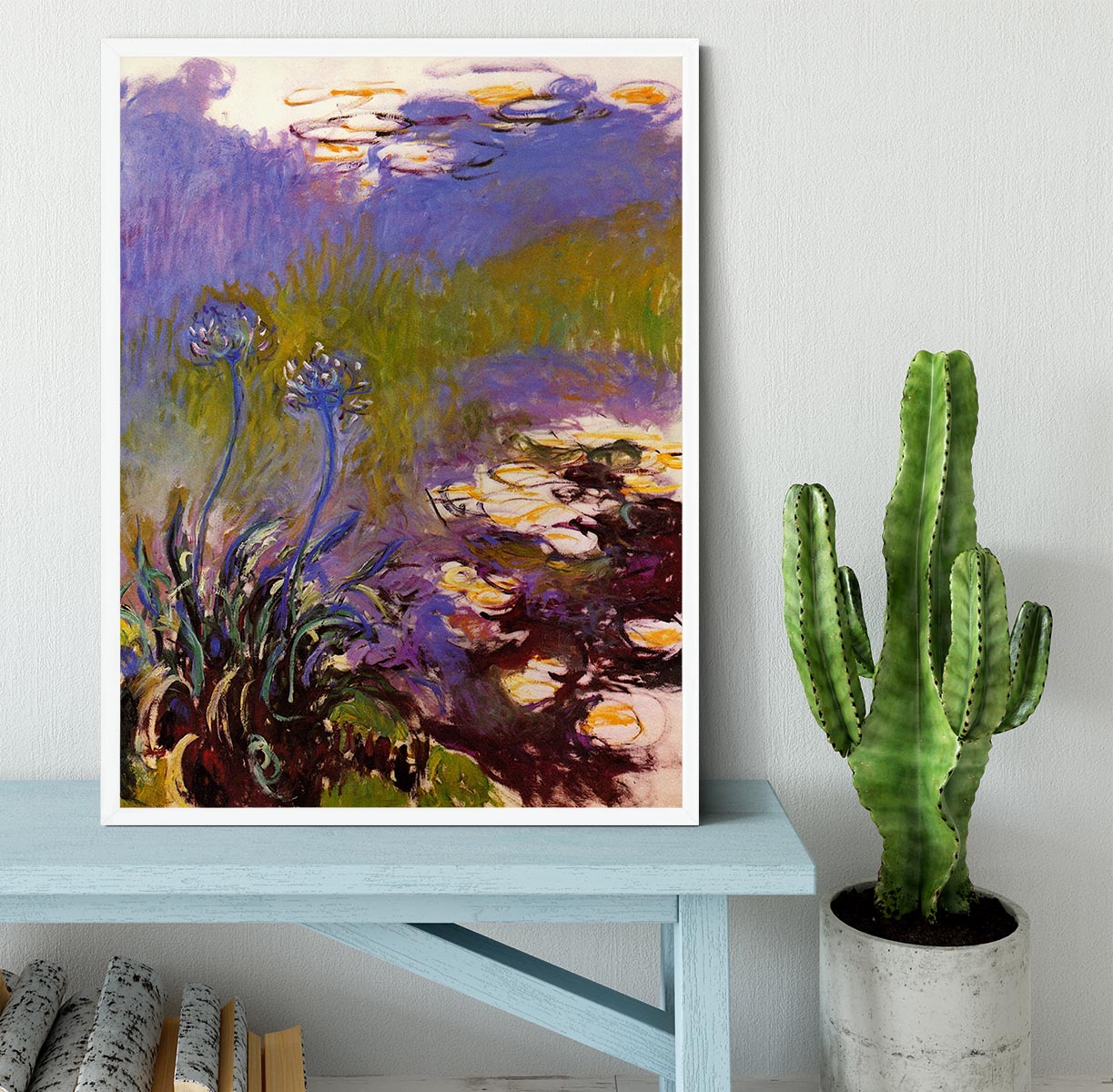 Blue Tuberosen by Monet Framed Print - Canvas Art Rocks -6