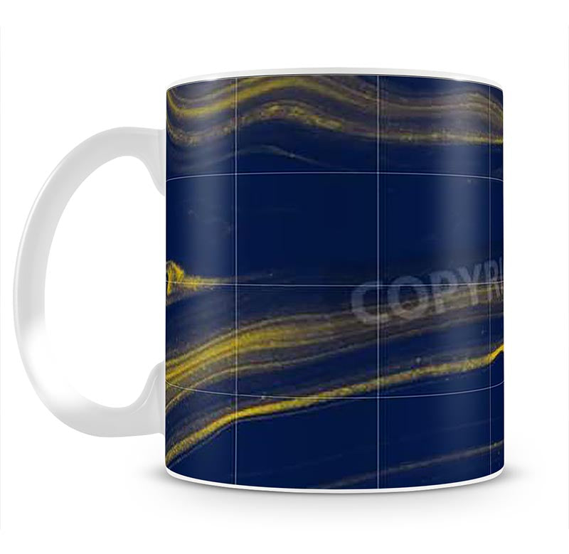 Blue and Gold Veined Marble Mug - Canvas Art Rocks - 1