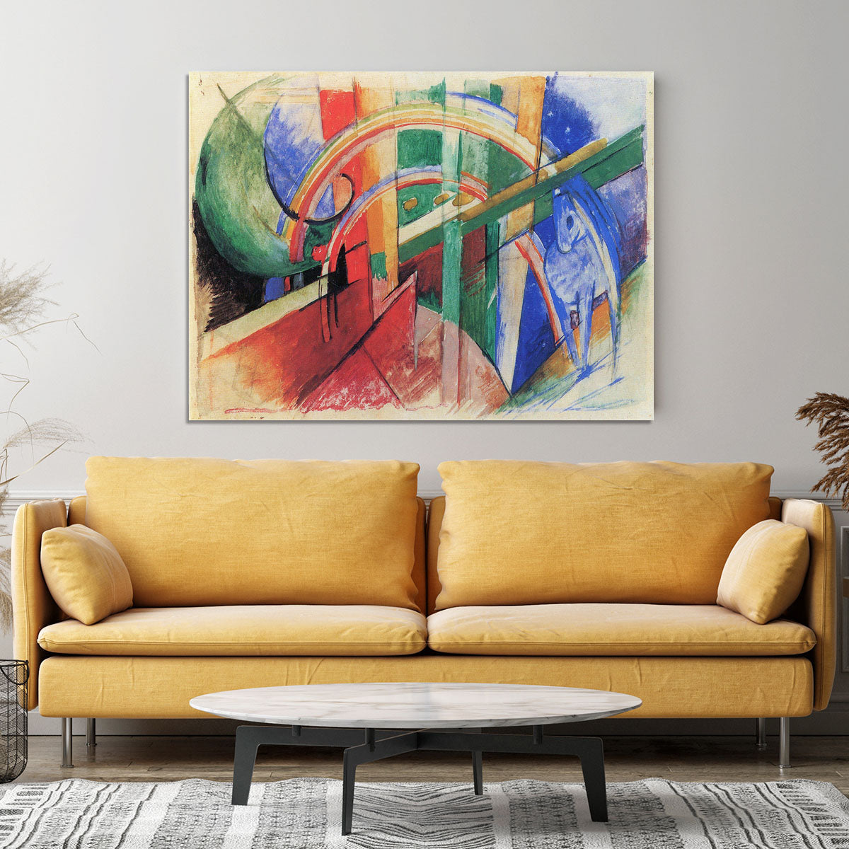 Blue horse with rainbow by Franz Marc Canvas Print or Poster - Canvas Art Rocks - 4