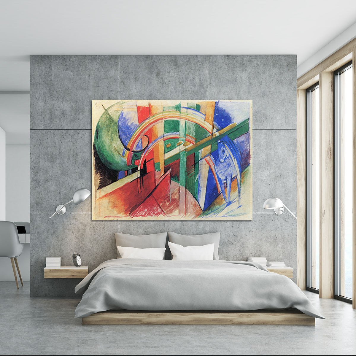 Blue horse with rainbow by Franz Marc Canvas Print or Poster - Canvas Art Rocks - 5