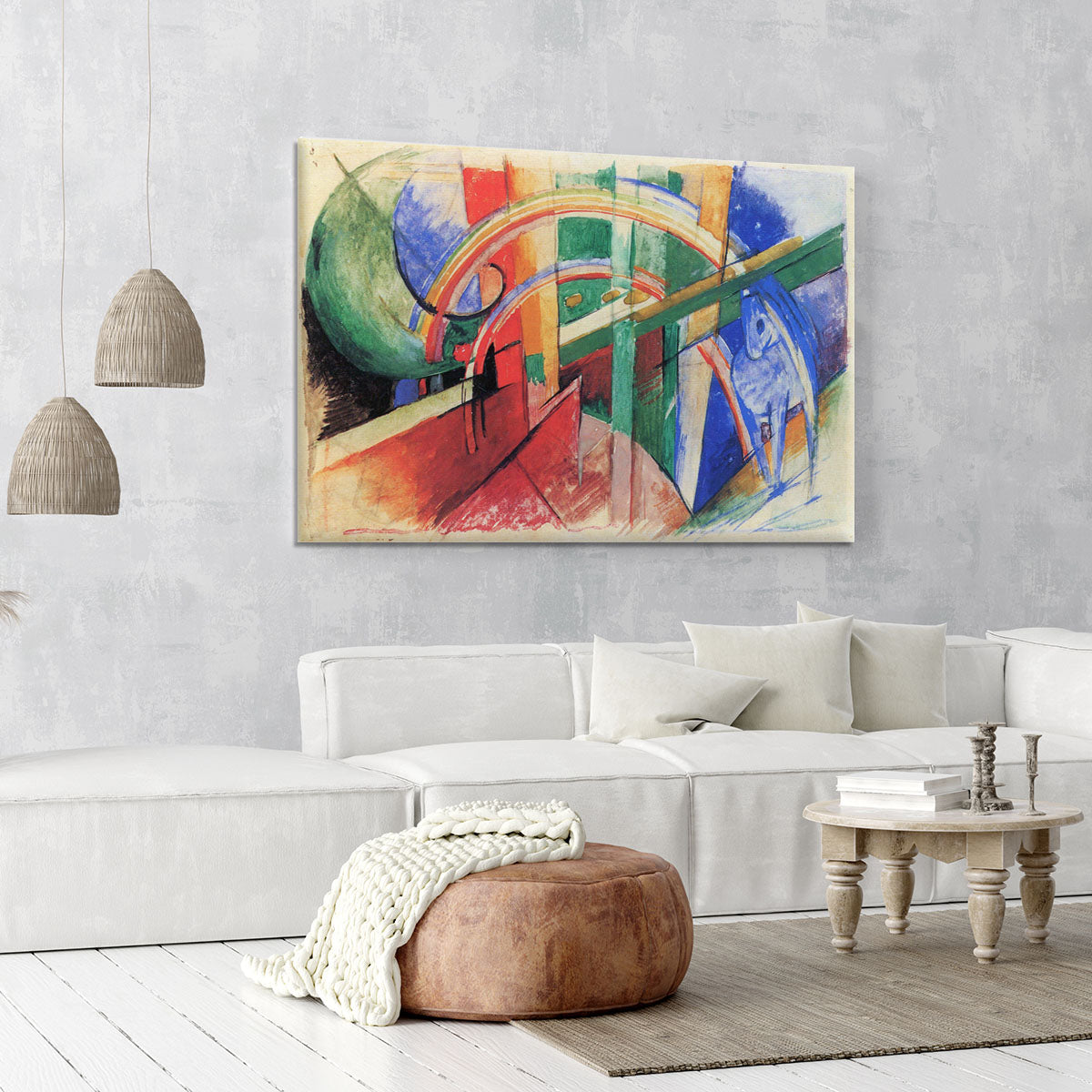 Blue horse with rainbow by Franz Marc Canvas Print or Poster - Canvas Art Rocks - 6