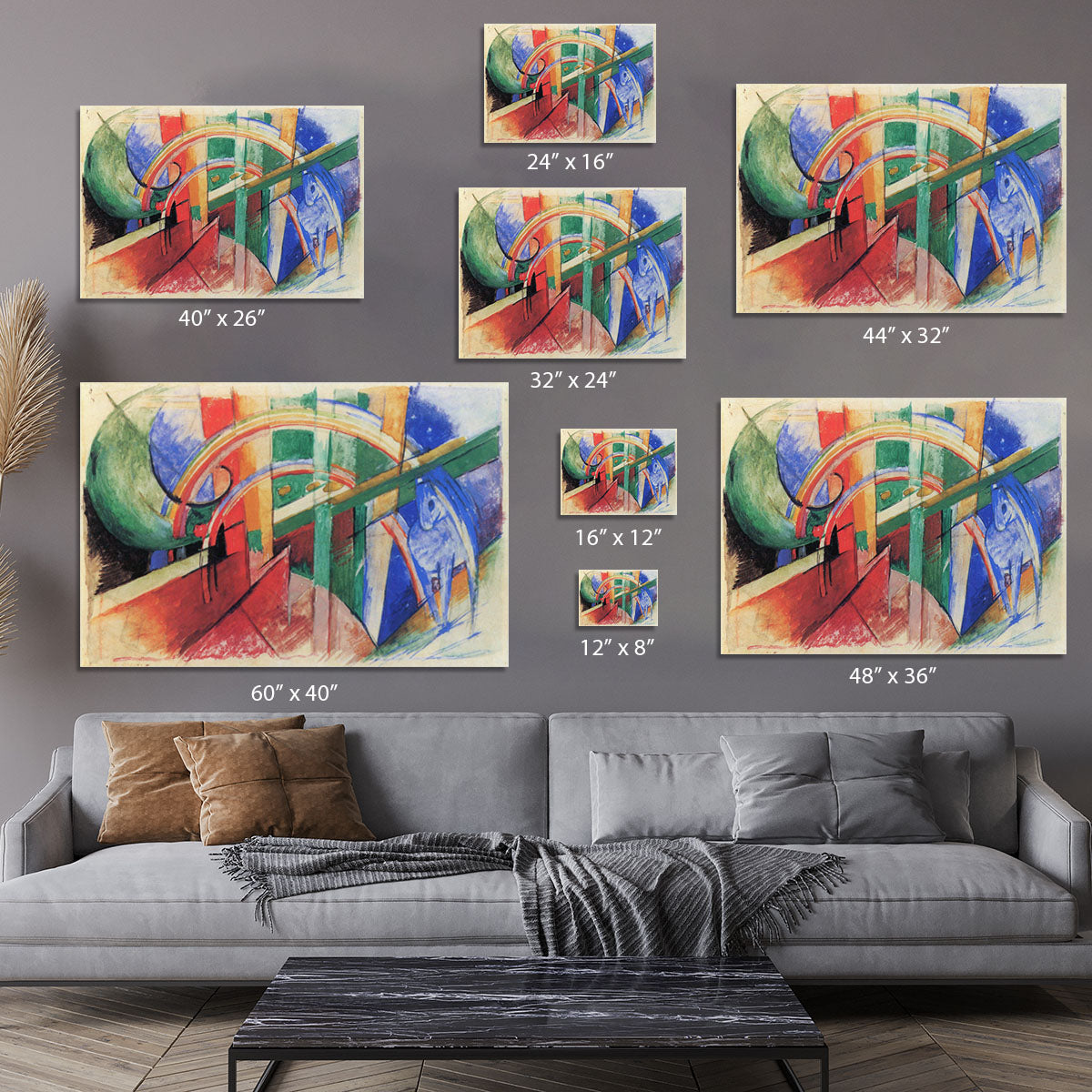 Blue horse with rainbow by Franz Marc Canvas Print or Poster - Canvas Art Rocks - 7