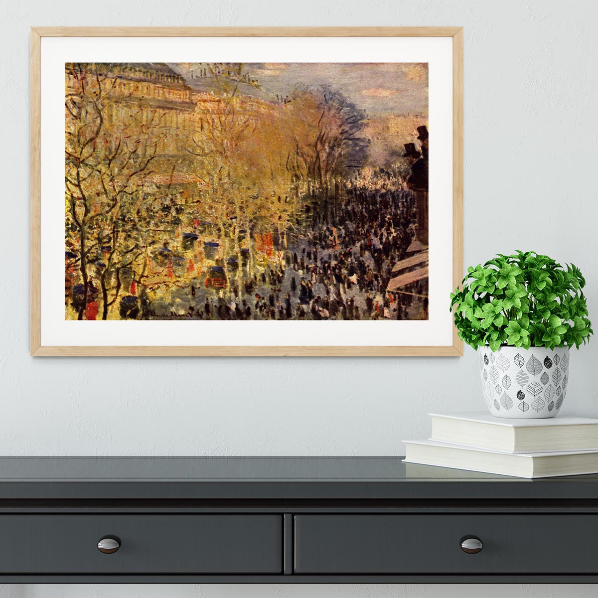 Boulevard of Capucines in Paris by Monet Framed Print - Canvas Art Rocks - 3