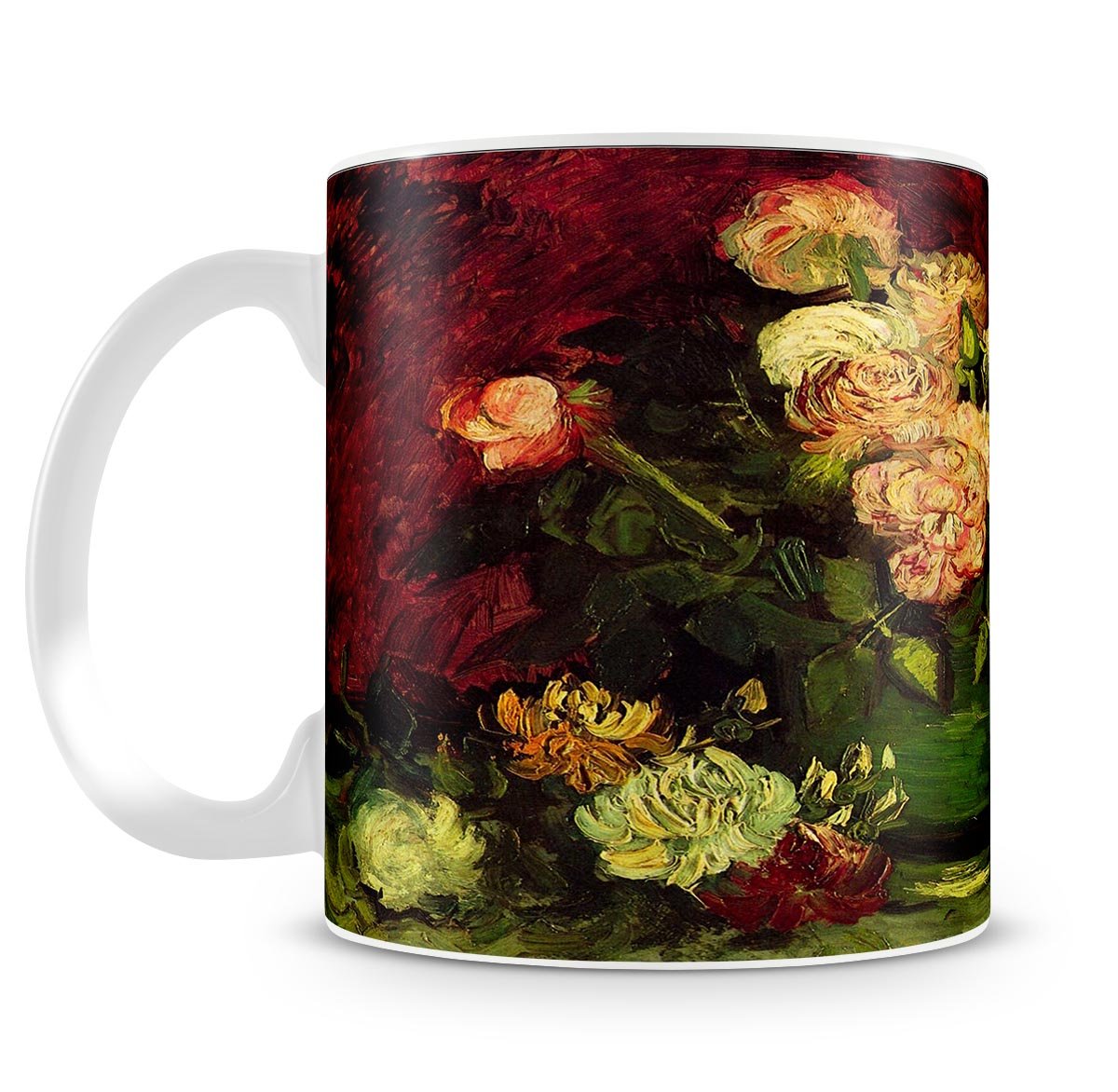 Bowl with Peonies and Roses by Van Gogh Mug - Canvas Art Rocks - 4