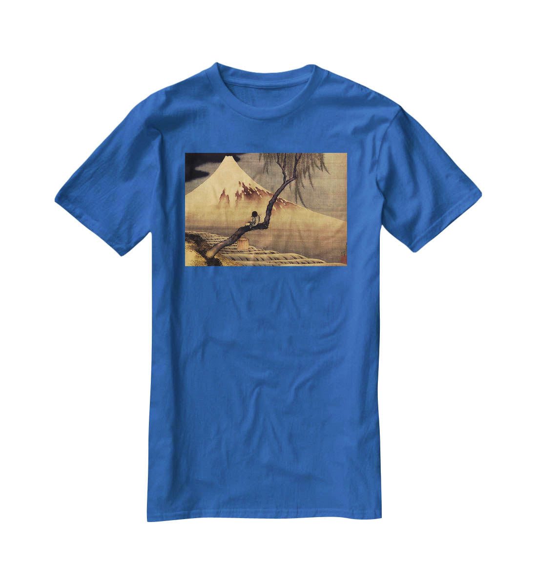 Boy in front of Fujiama by Hokusai T-Shirt - Canvas Art Rocks - 2