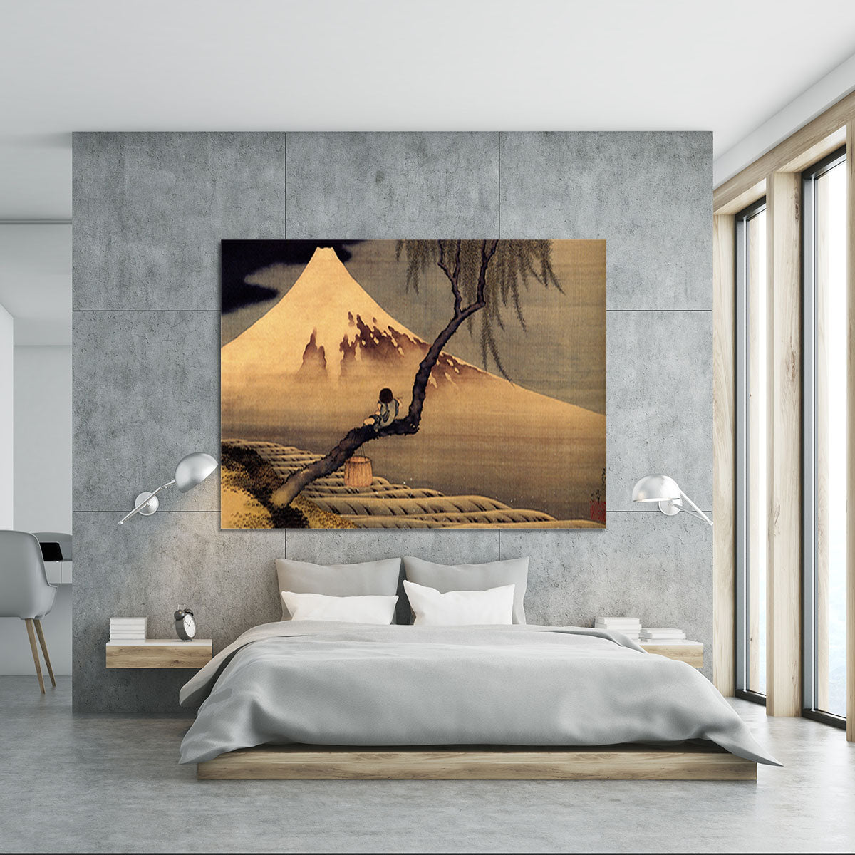 Boy in front of Fujiama by Hokusai Canvas Print or Poster - Canvas Art Rocks - 5