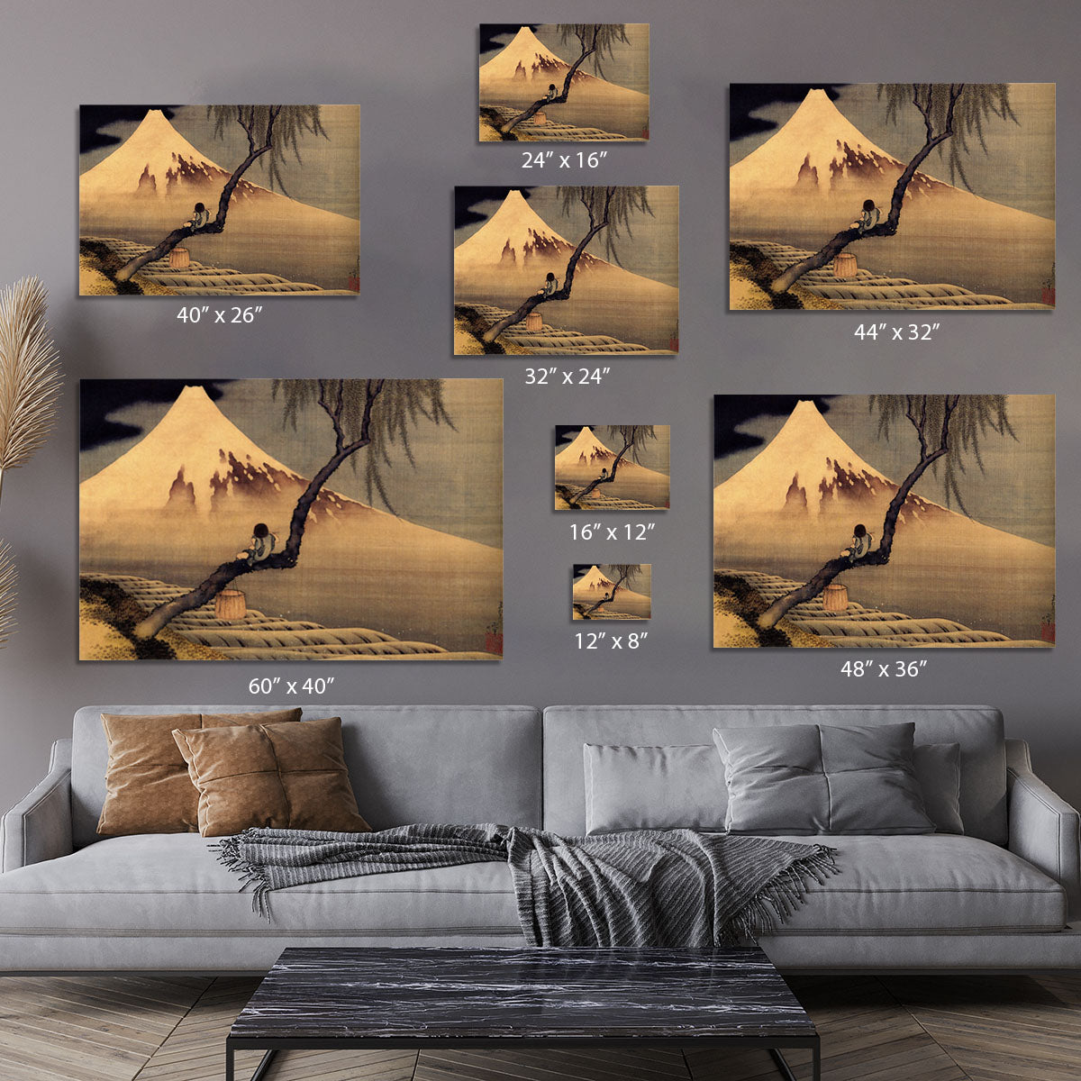 Boy in front of Fujiama by Hokusai Canvas Print or Poster - Canvas Art Rocks - 7