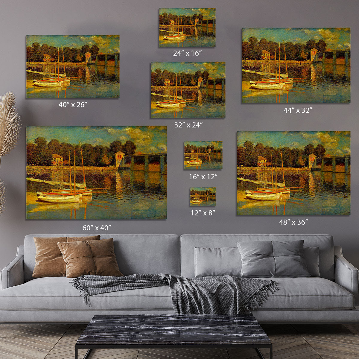 Bridge at Argenteuil by Monet Canvas Print or Poster - Canvas Art Rocks - 7