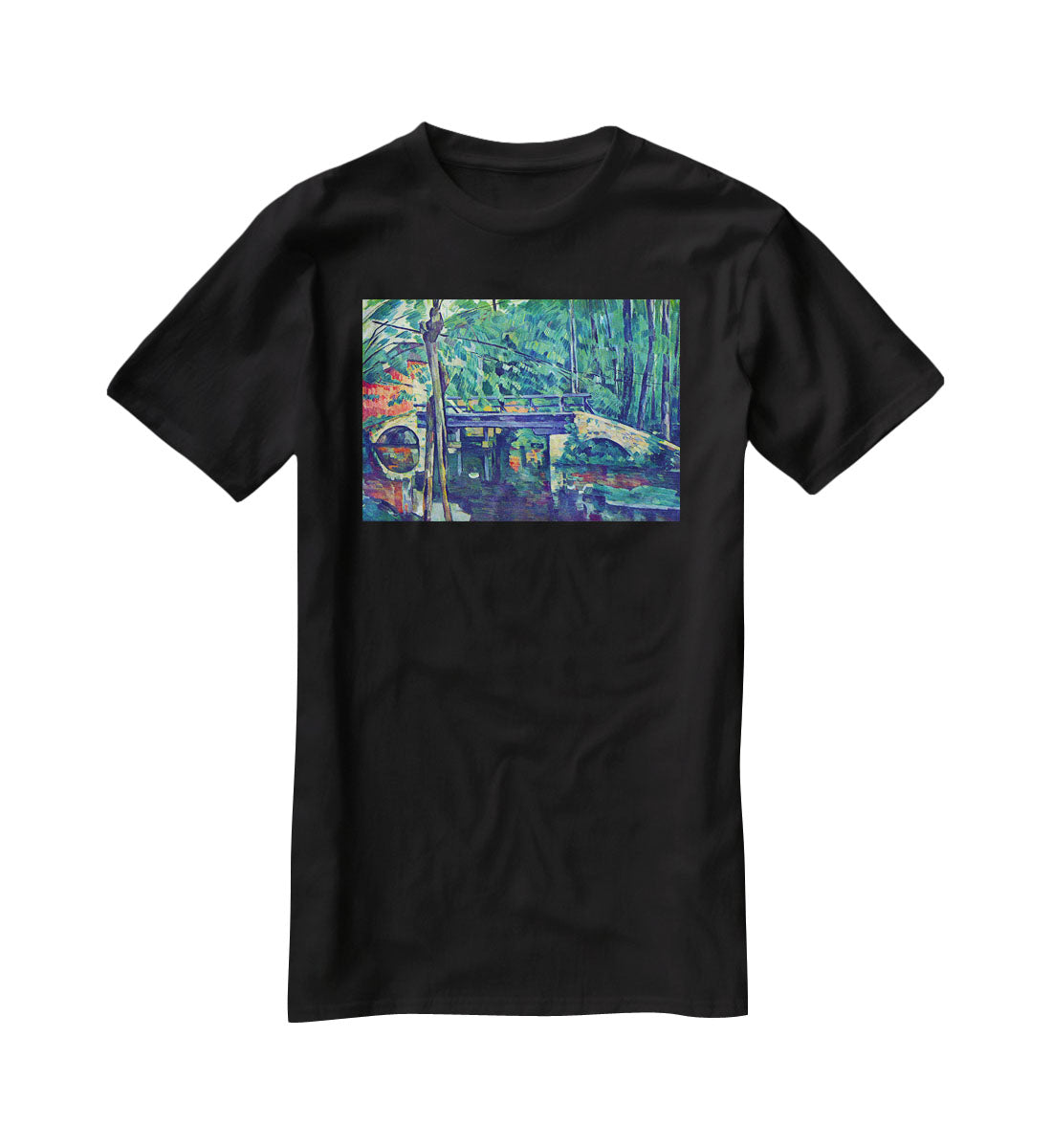 Bridge in the forest by Cezanne T-Shirt - Canvas Art Rocks - 1