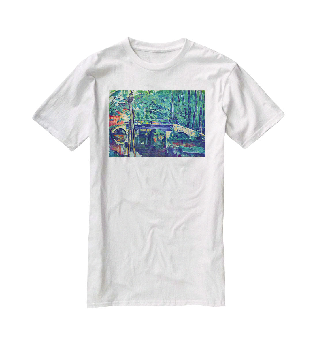 Bridge in the forest by Cezanne T-Shirt - Canvas Art Rocks - 5