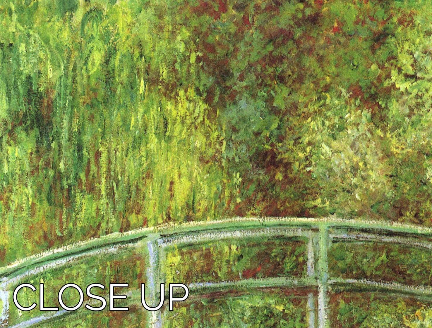 Bridge over the sea rose pond by Monet 3 Split Panel Canvas Print - Canvas Art Rocks - 3