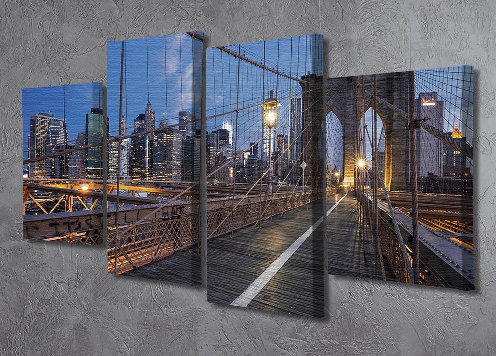 Brooklyn Bridge at sunrise 4 Split Panel Canvas - Canvas Art Rocks - 2