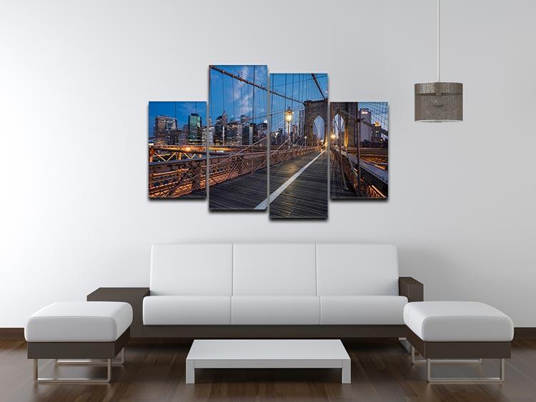Brooklyn Bridge at sunrise 4 Split Panel Canvas - Canvas Art Rocks - 3