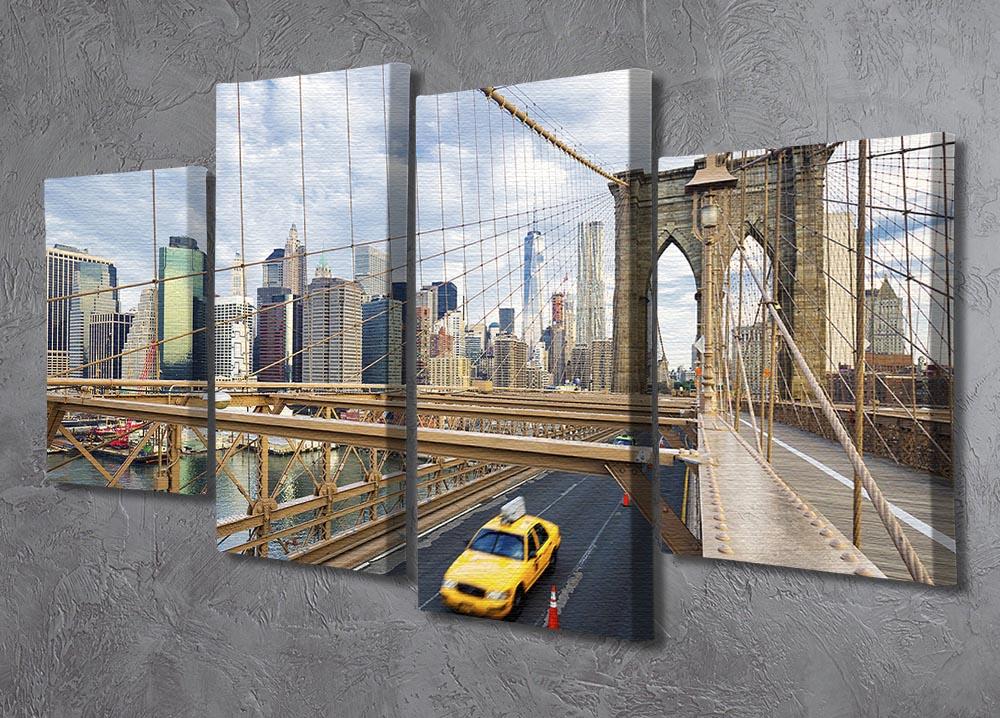 Brooklyn Bridge in New York City 4 Split Panel Canvas - Canvas Art Rocks - 2