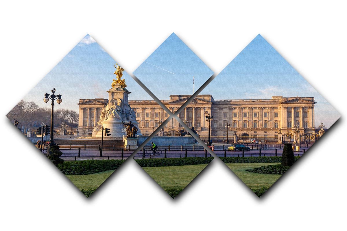 Buckingham palace in early winter morning 4 Square Multi Panel Canvas - Canvas Art Rocks - 1
