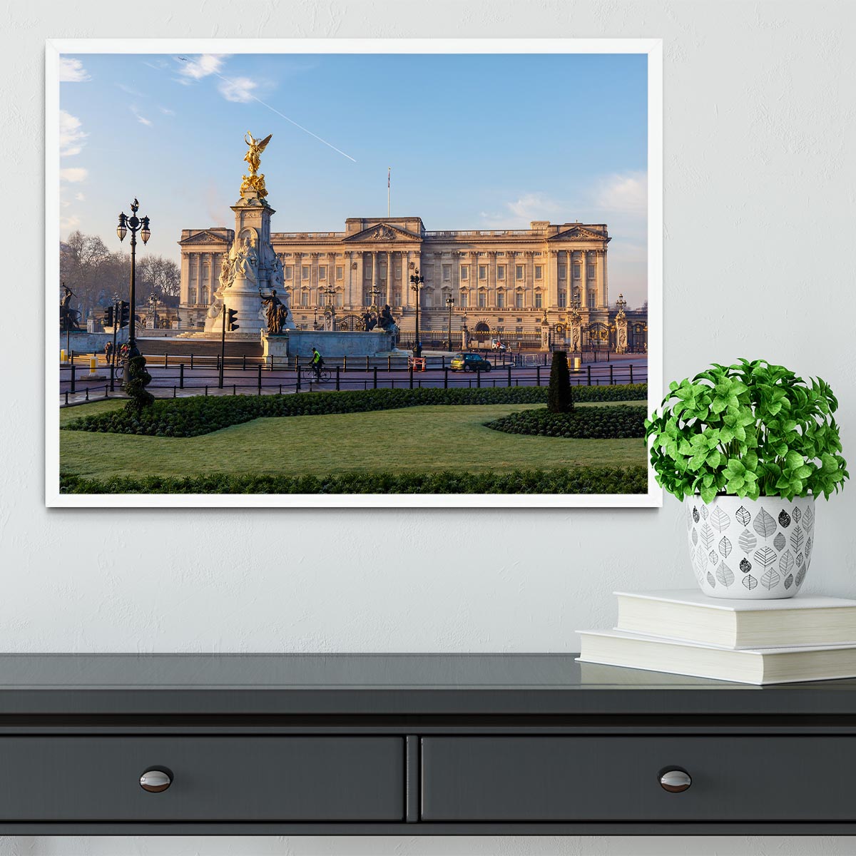Buckingham palace in early winter morning Framed Print - Canvas Art Rocks -6