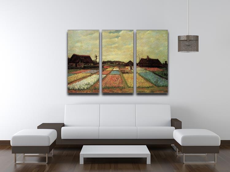Bulb Fields by Van Gogh 3 Split Panel Canvas Print - Canvas Art Rocks - 4