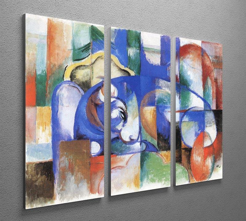 Bull by Franz Marc 3 Split Panel Canvas Print - Canvas Art Rocks - 2