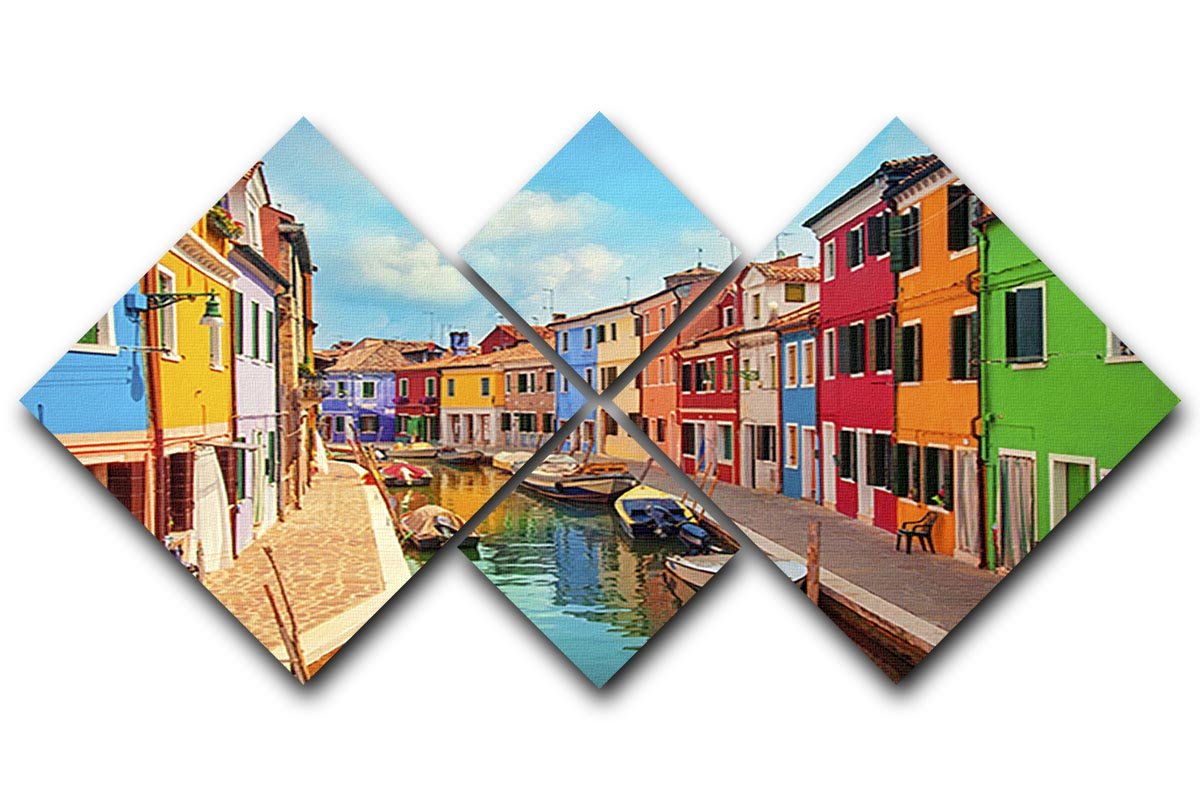 Burano Venetian Lagoon 4 Square Multi Panel Canvas - Canvas Art Rocks - 1