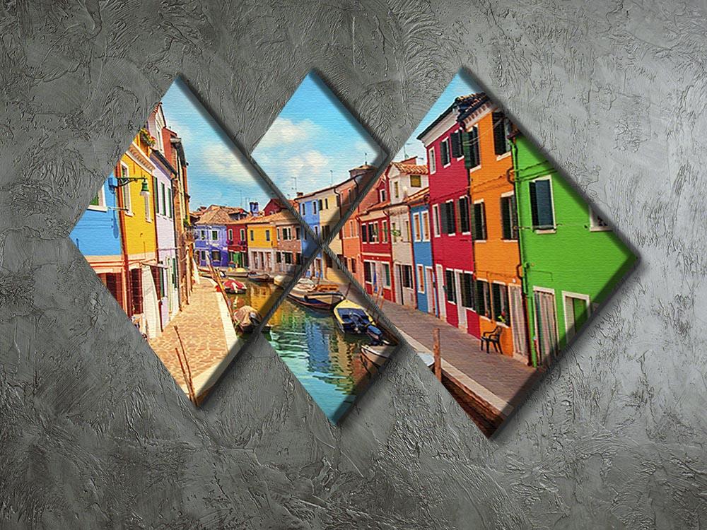 Burano Venetian Lagoon 4 Square Multi Panel Canvas - Canvas Art Rocks - 2