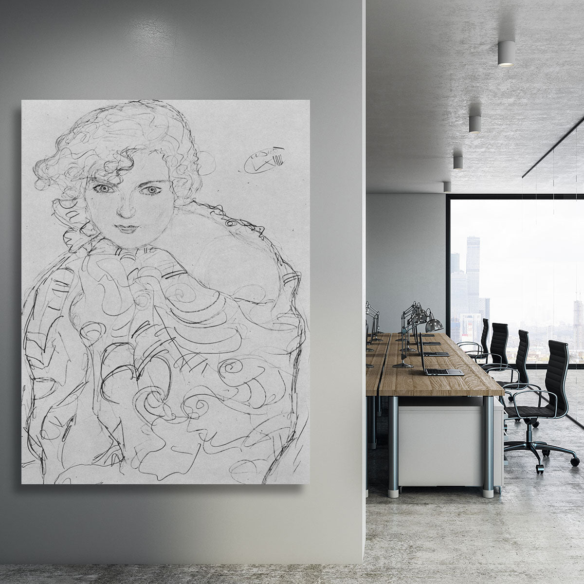 Bust of a woman by Klimt Canvas Print or Poster - Canvas Art Rocks - 3