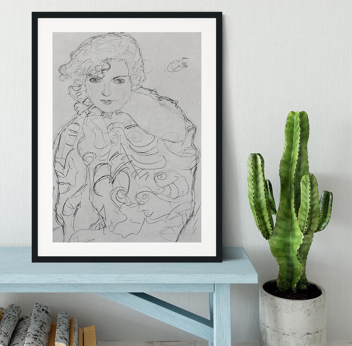 Bust of a woman by Klimt Framed Print - Canvas Art Rocks - 1