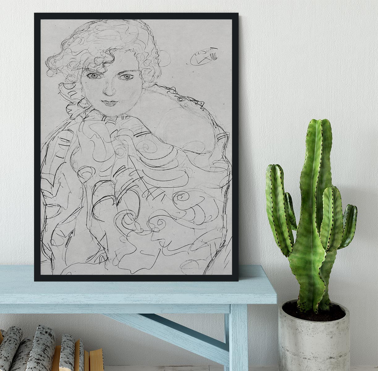 Bust of a woman by Klimt Framed Print - Canvas Art Rocks - 2