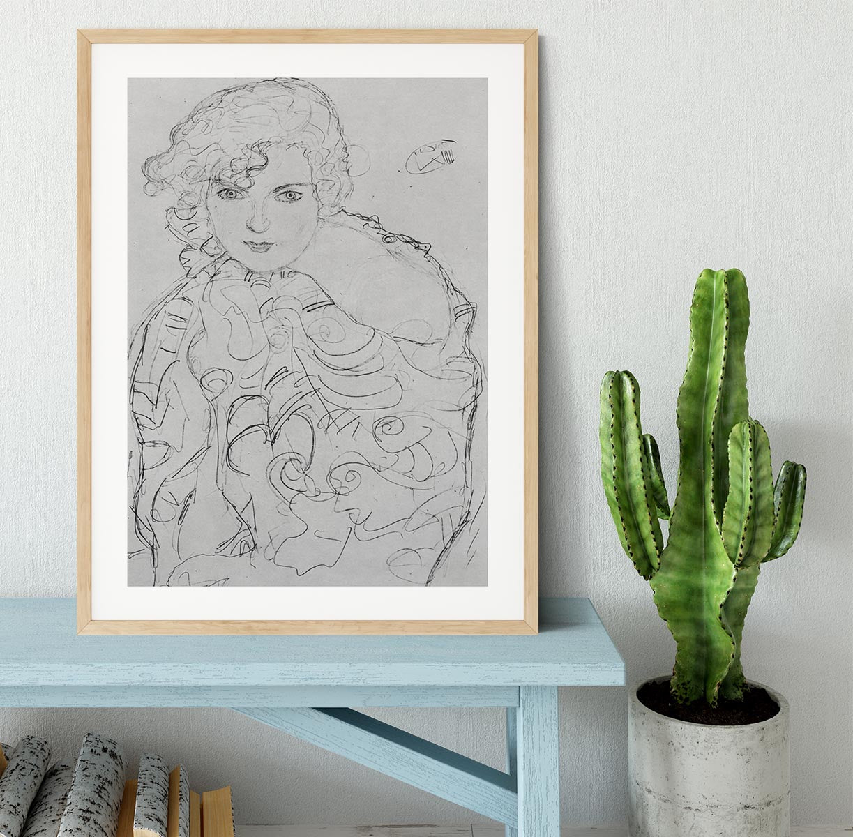 Bust of a woman by Klimt Framed Print - Canvas Art Rocks - 3