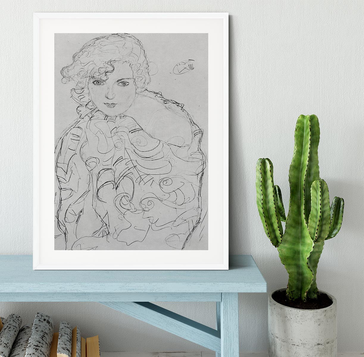 Bust of a woman by Klimt Framed Print - Canvas Art Rocks - 5