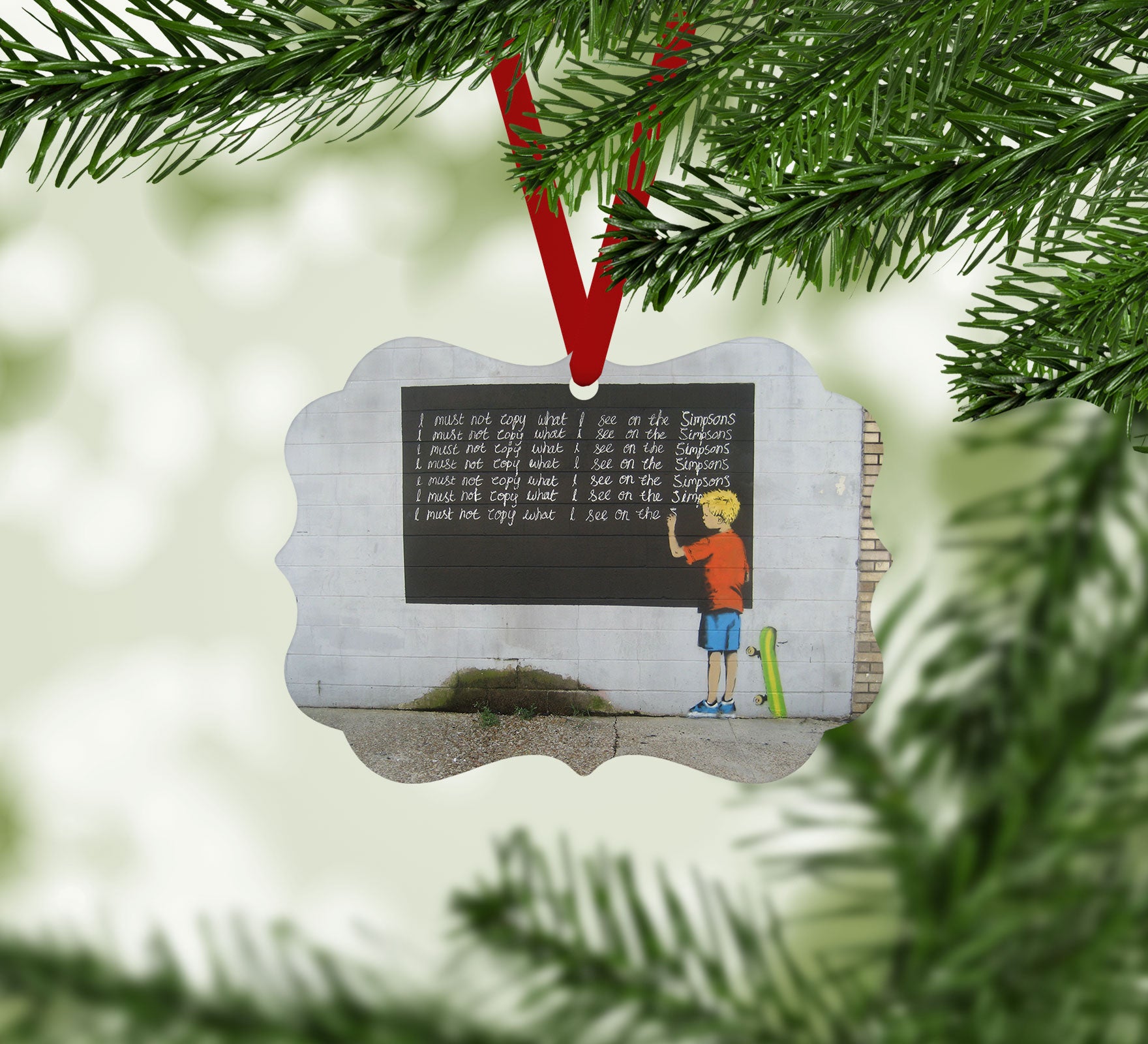 Banksy Bart Simpson Christmas Ornament