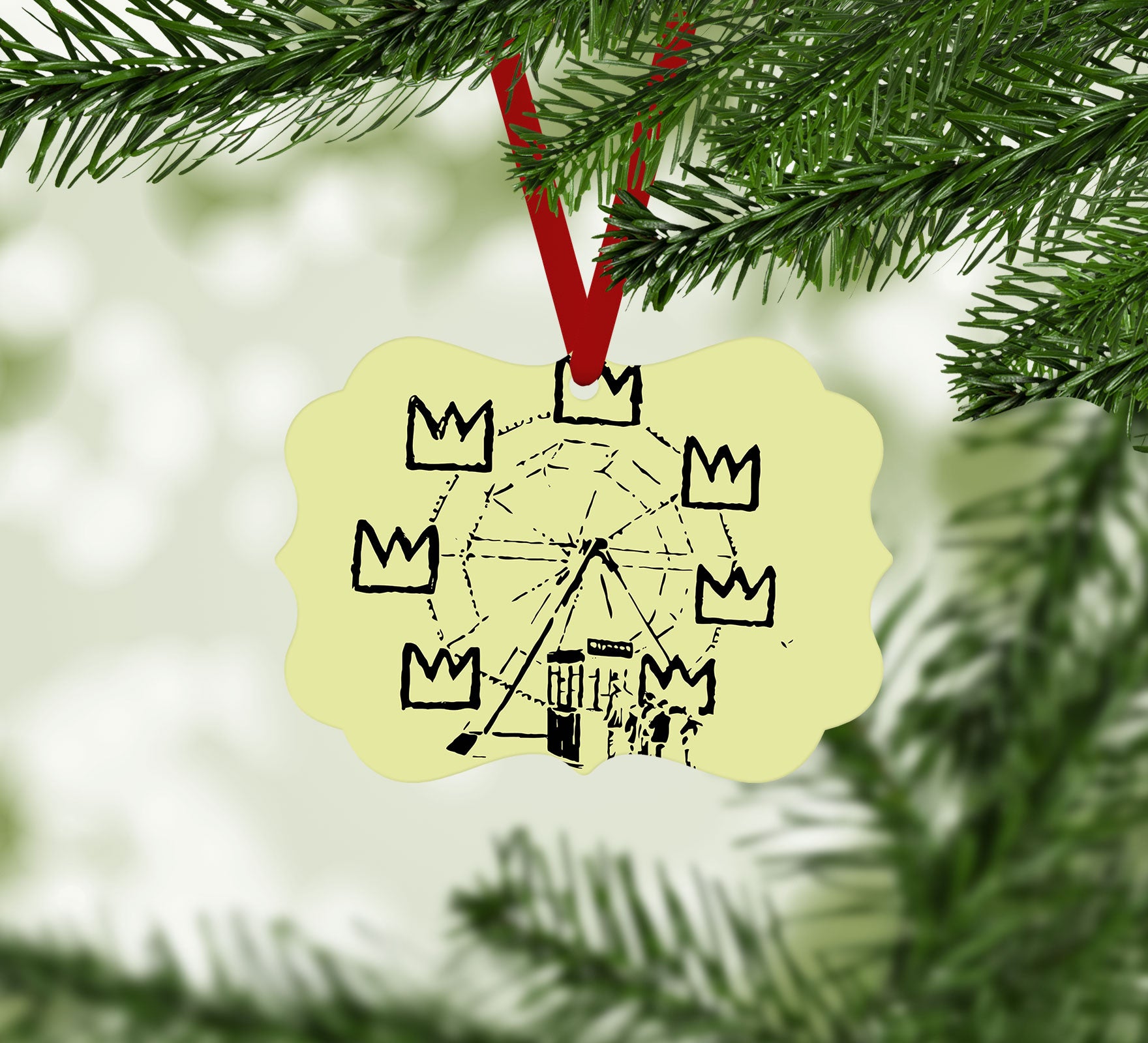 Banksy Basquiat Ferris Wheel Christmas Ornament
