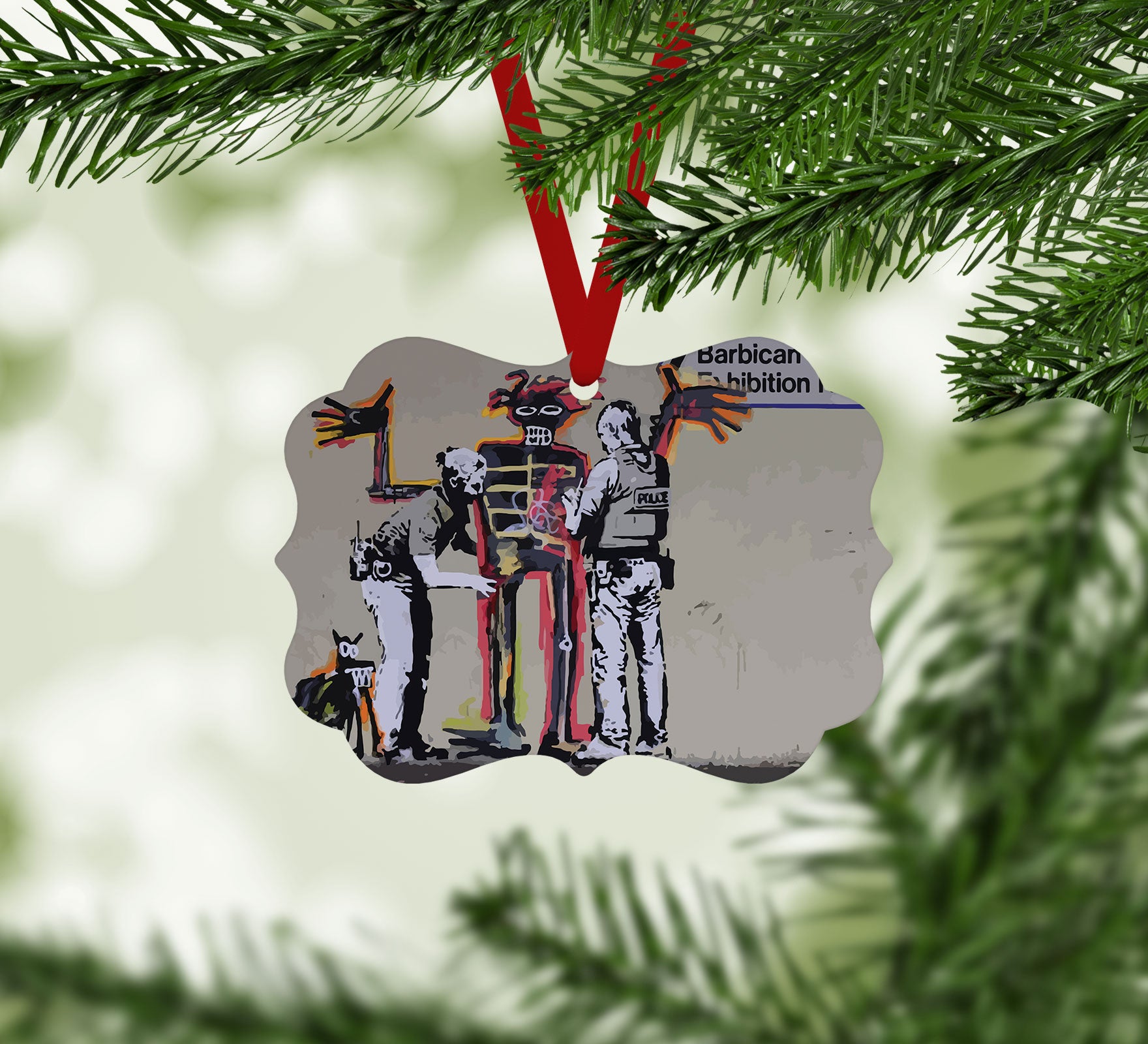Banksy Basquiat Metropolitan Police Christmas Ornament