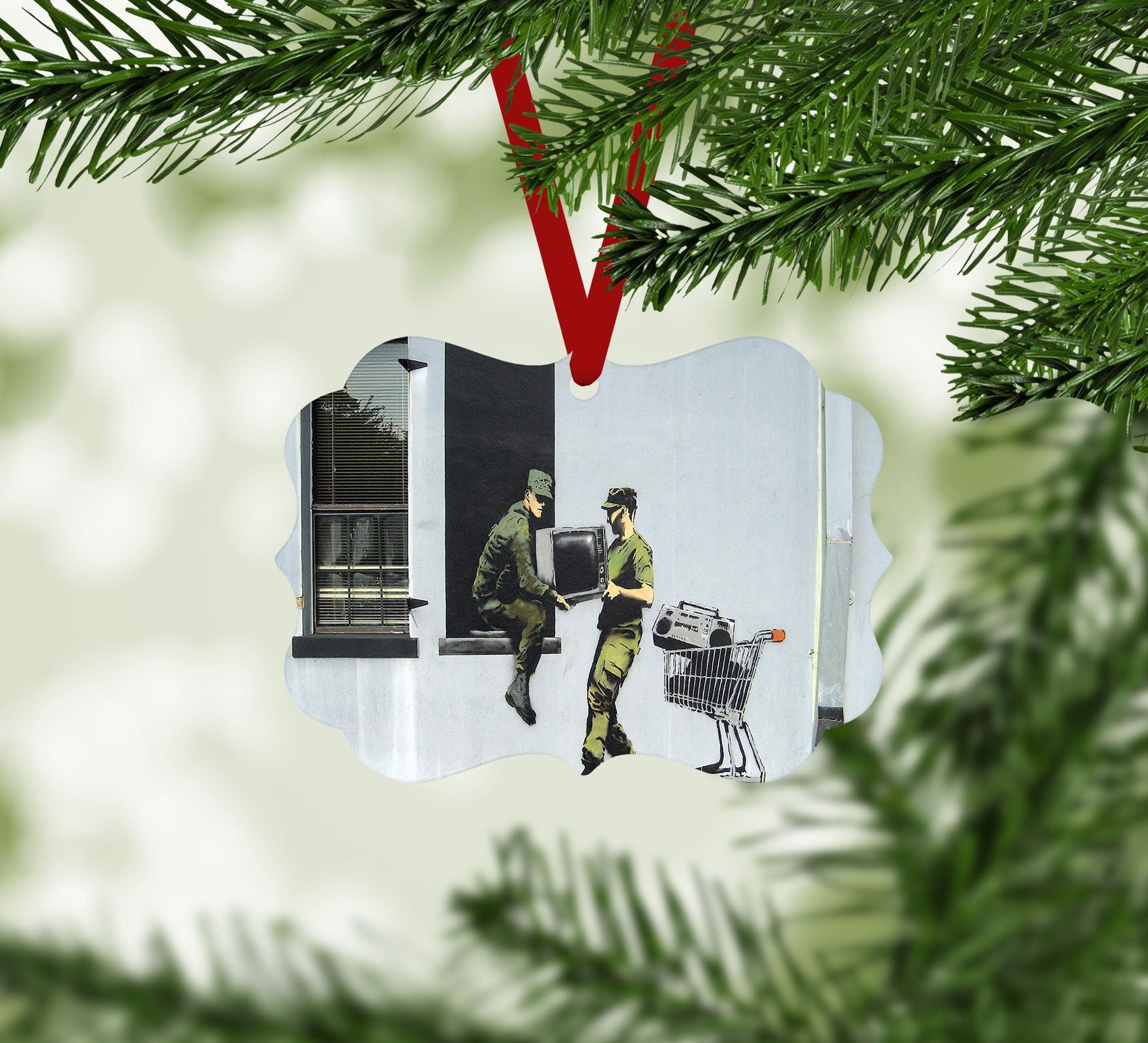 Banksy Looting Soldiers Christmas Ornament