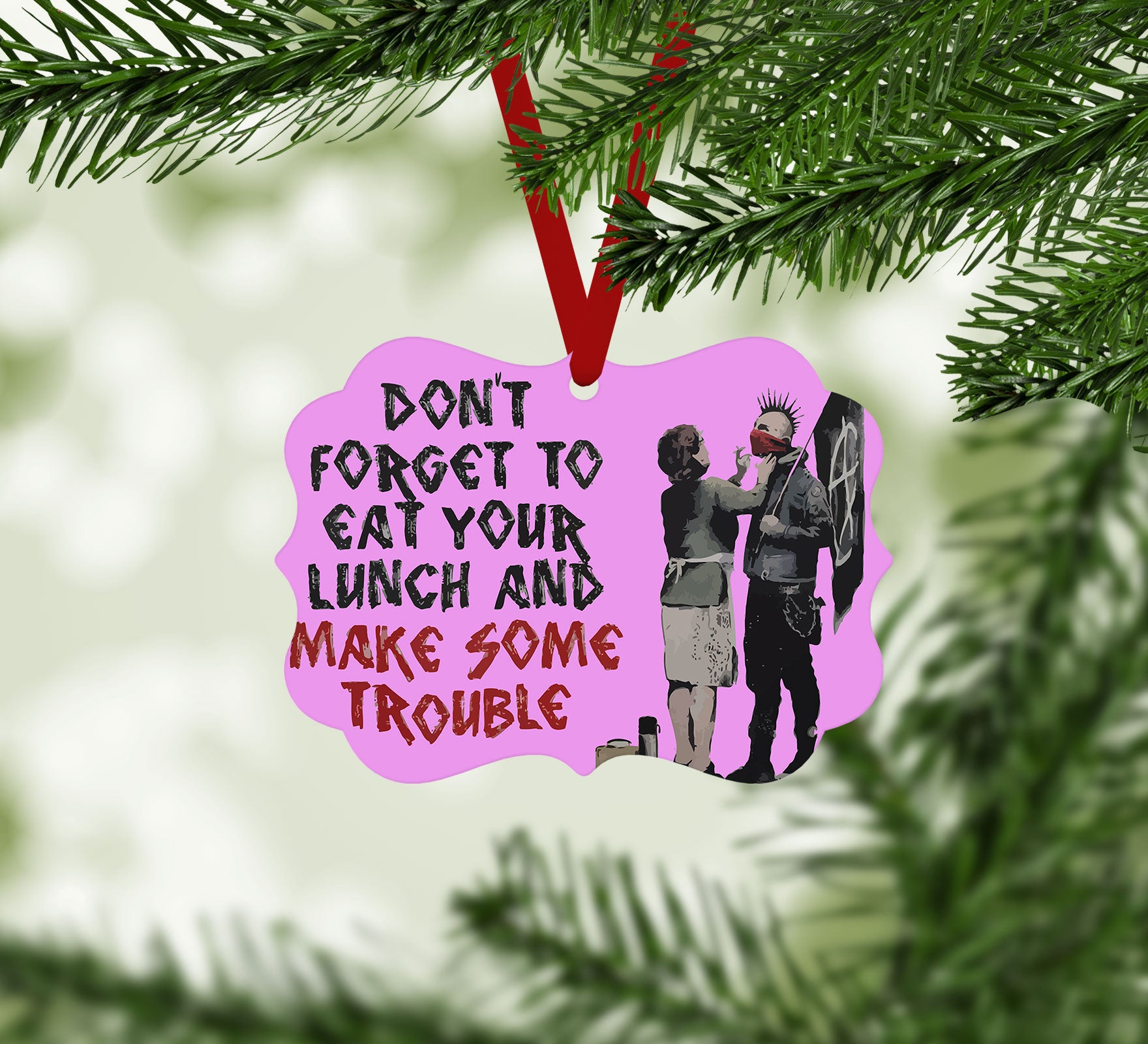Banksy Make Some Trouble Christmas Ornament