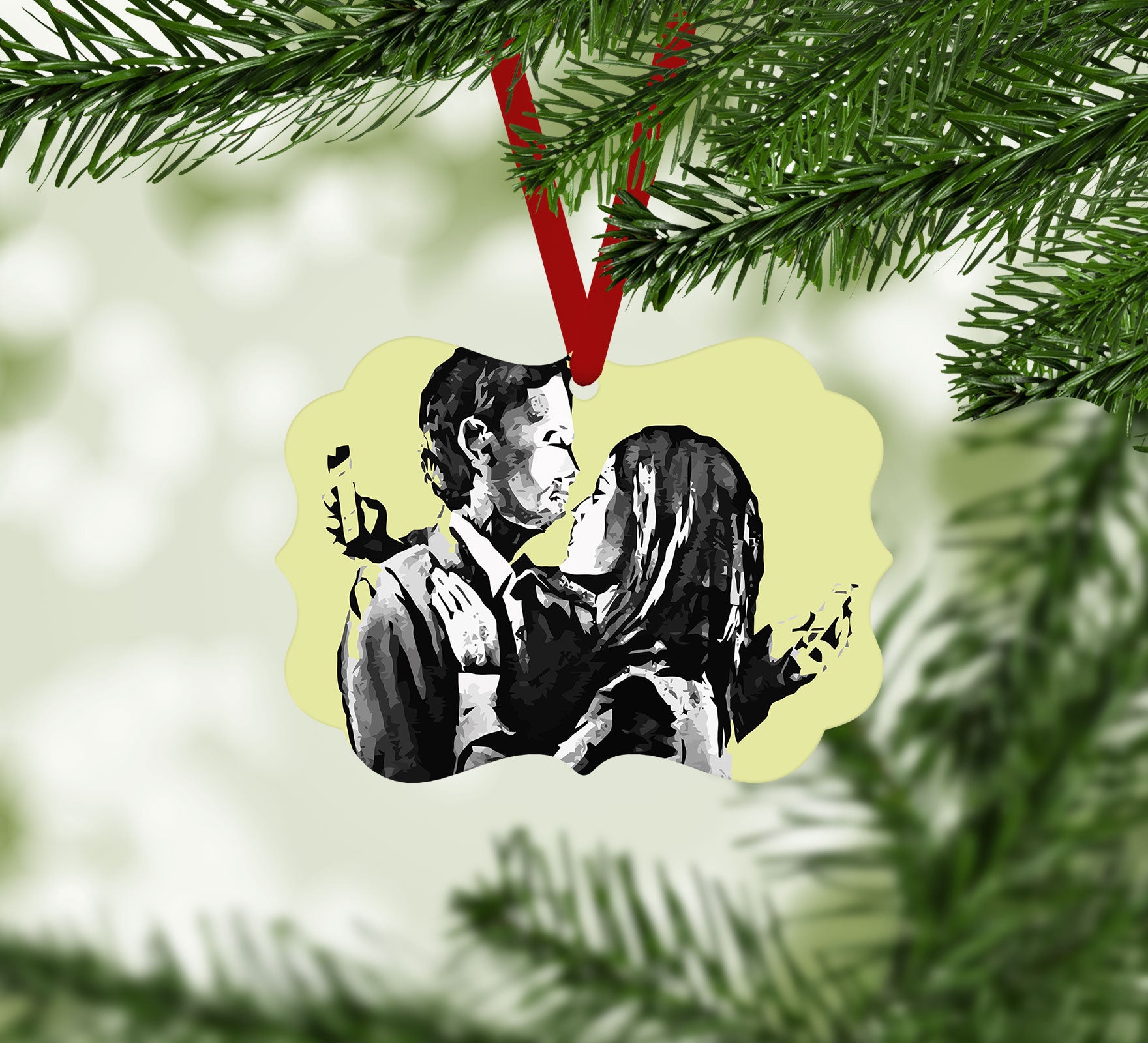 Banksy Mobile Lovers Christmas Ornament