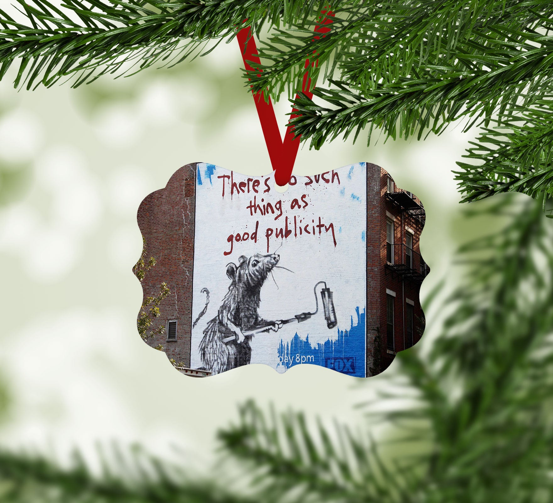 Banksy No Such Thing As Good Publicity Christmas Ornament