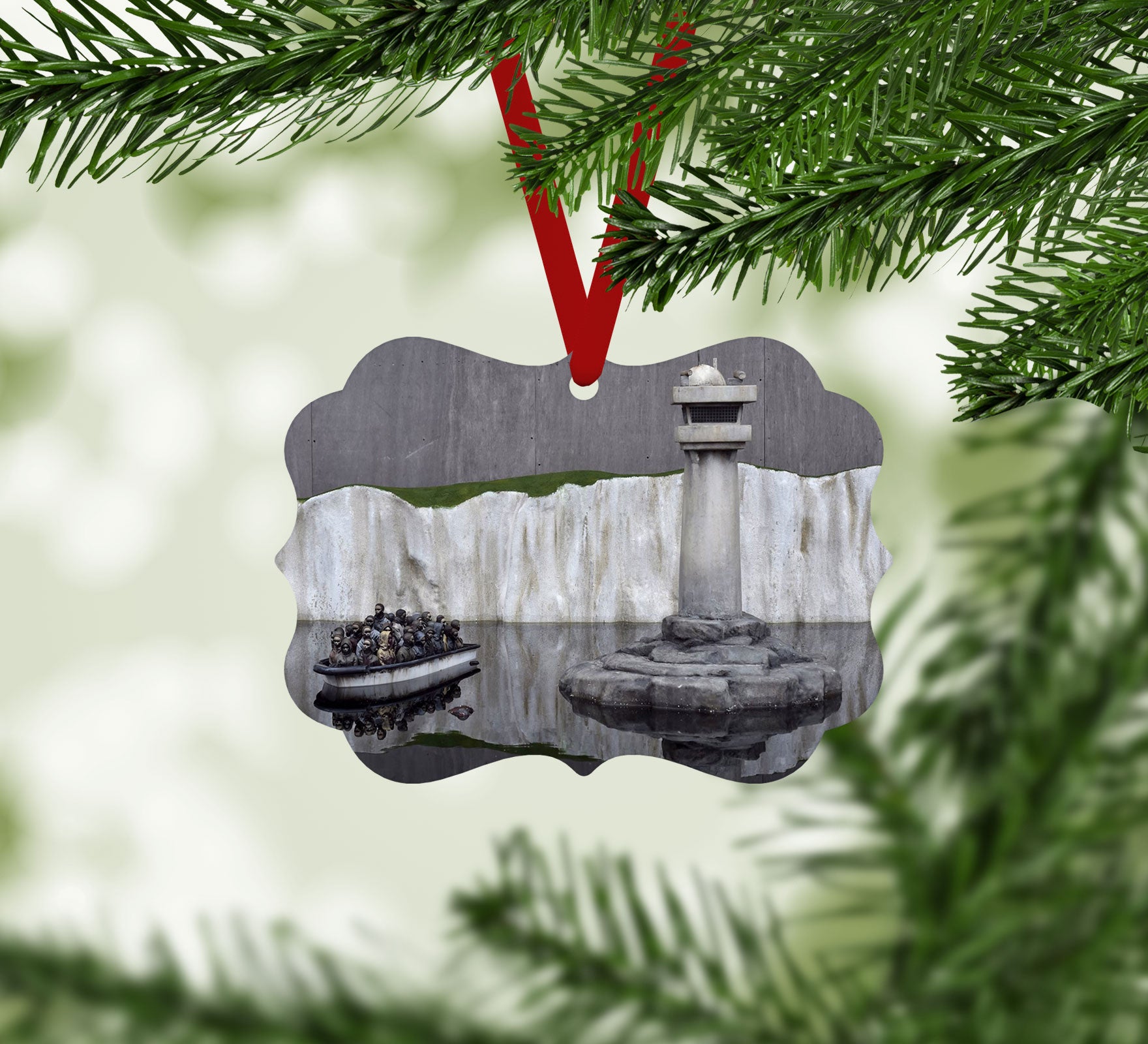 Banksy Refugee Christmas Ornament