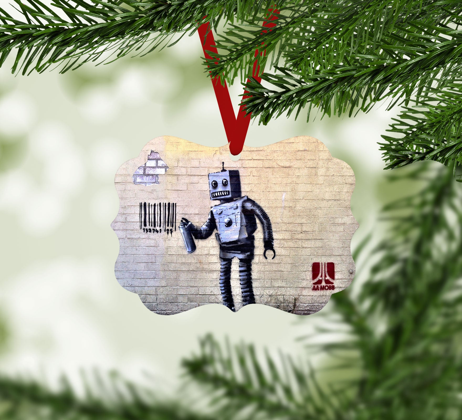 Banksy Robot Christmas Ornament