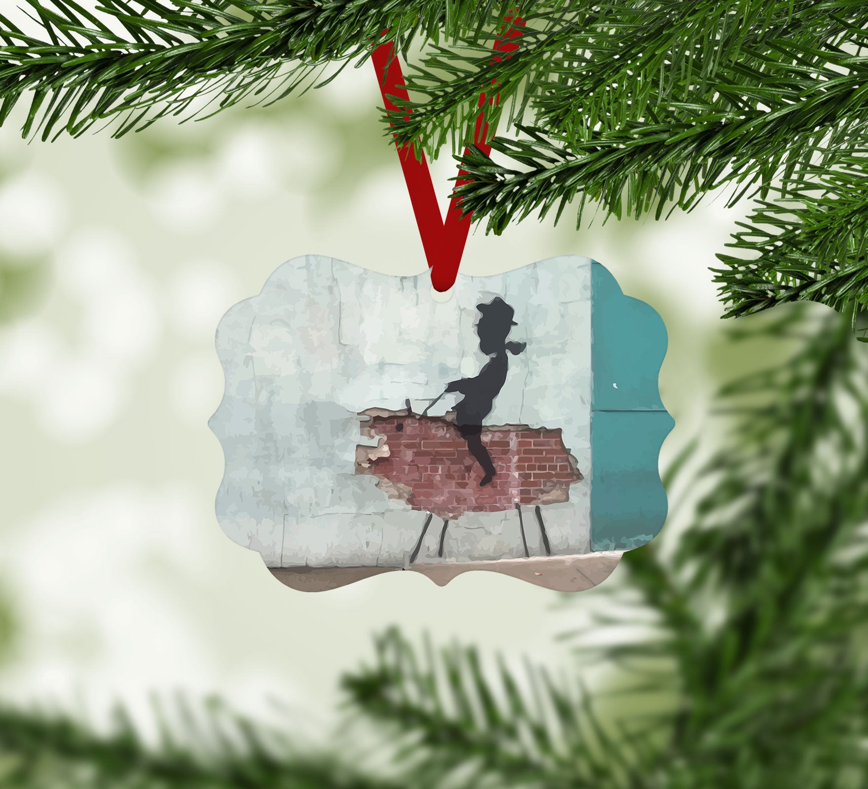 Banksy Rodeo Boy Christmas Ornament