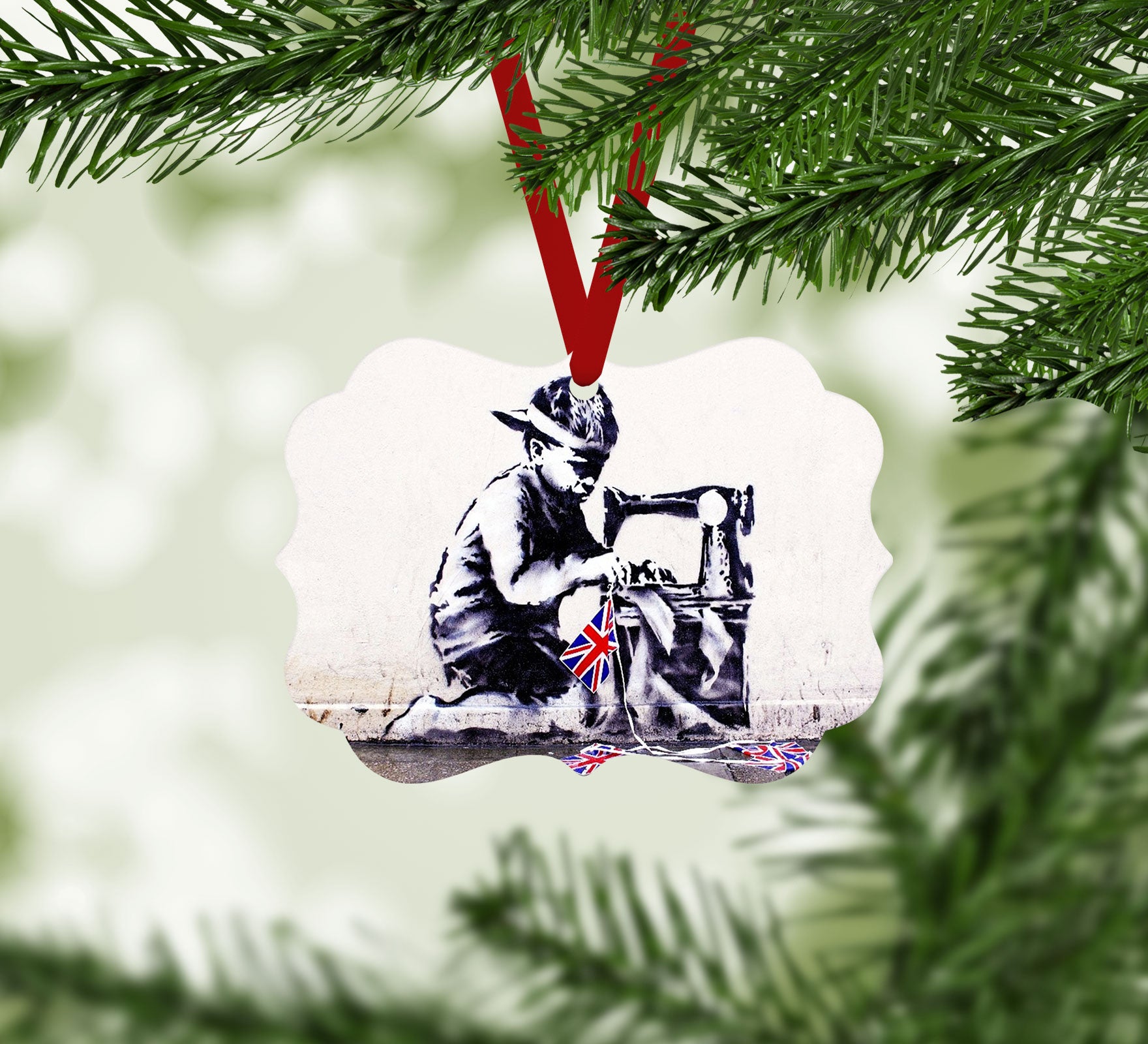 Banksy Slave Labour Christmas Ornament