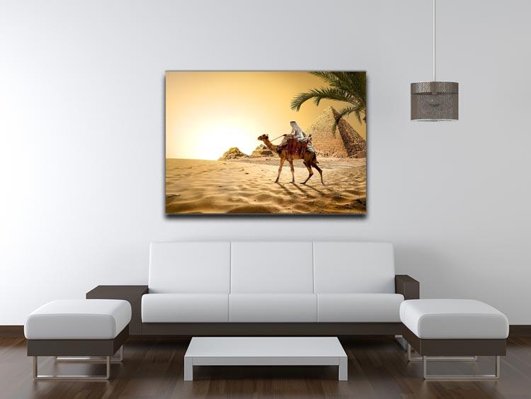 Camel near pyramids desert of Egypt Canvas Print or Poster - Canvas Art Rocks - 4