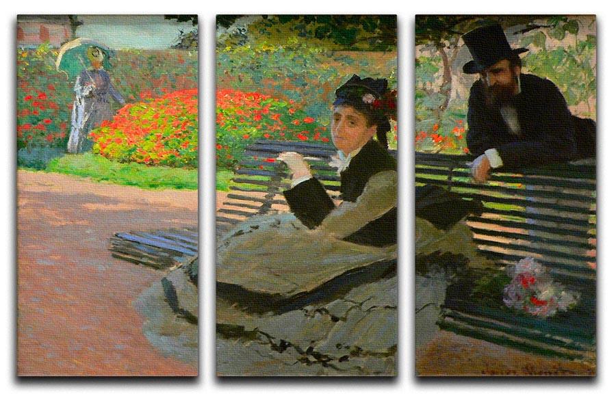Camille Monet on a garden bench by Monet Split Panel Canvas Print ...