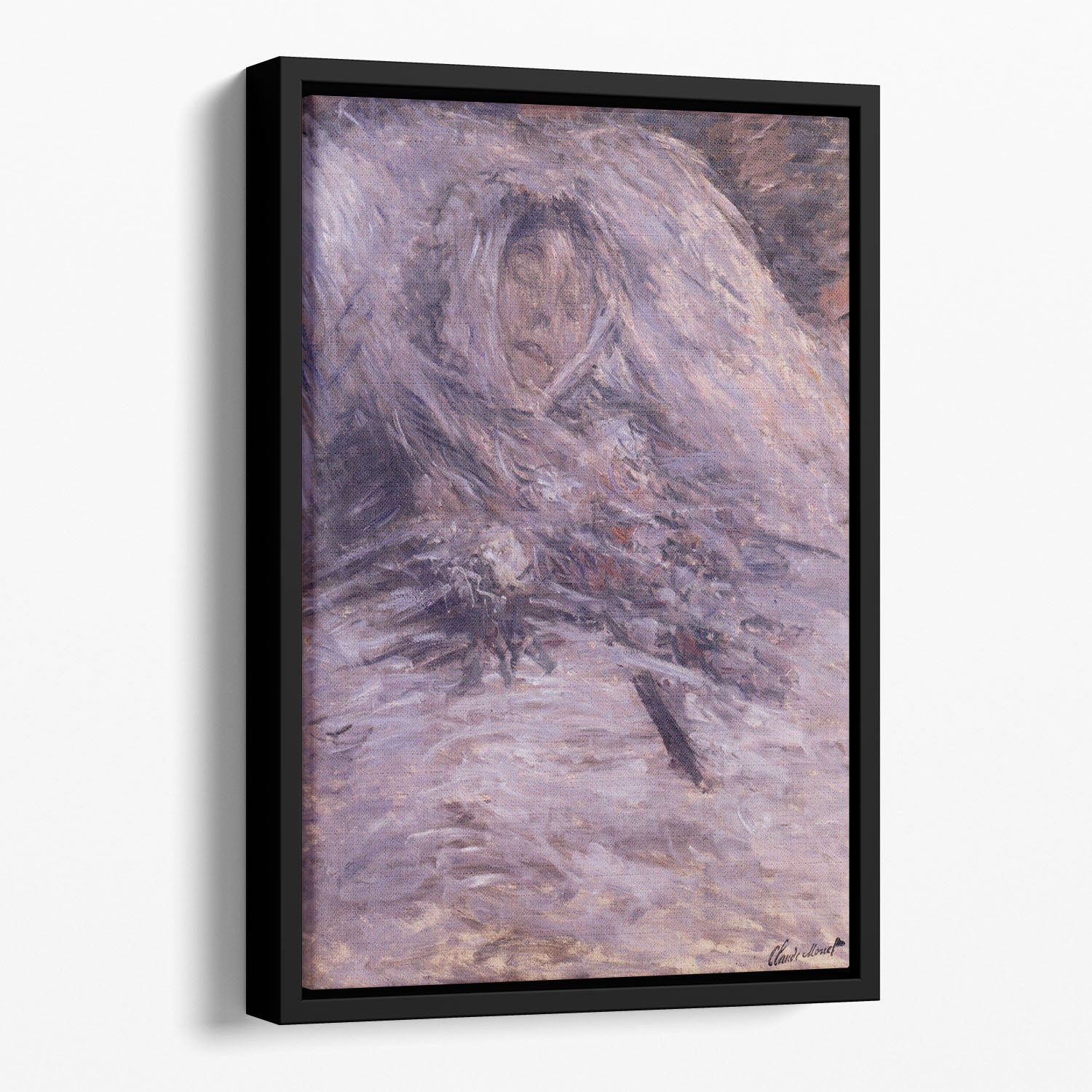 Camille Monet sur son lit de mort by Monet Floating Framed Canvas