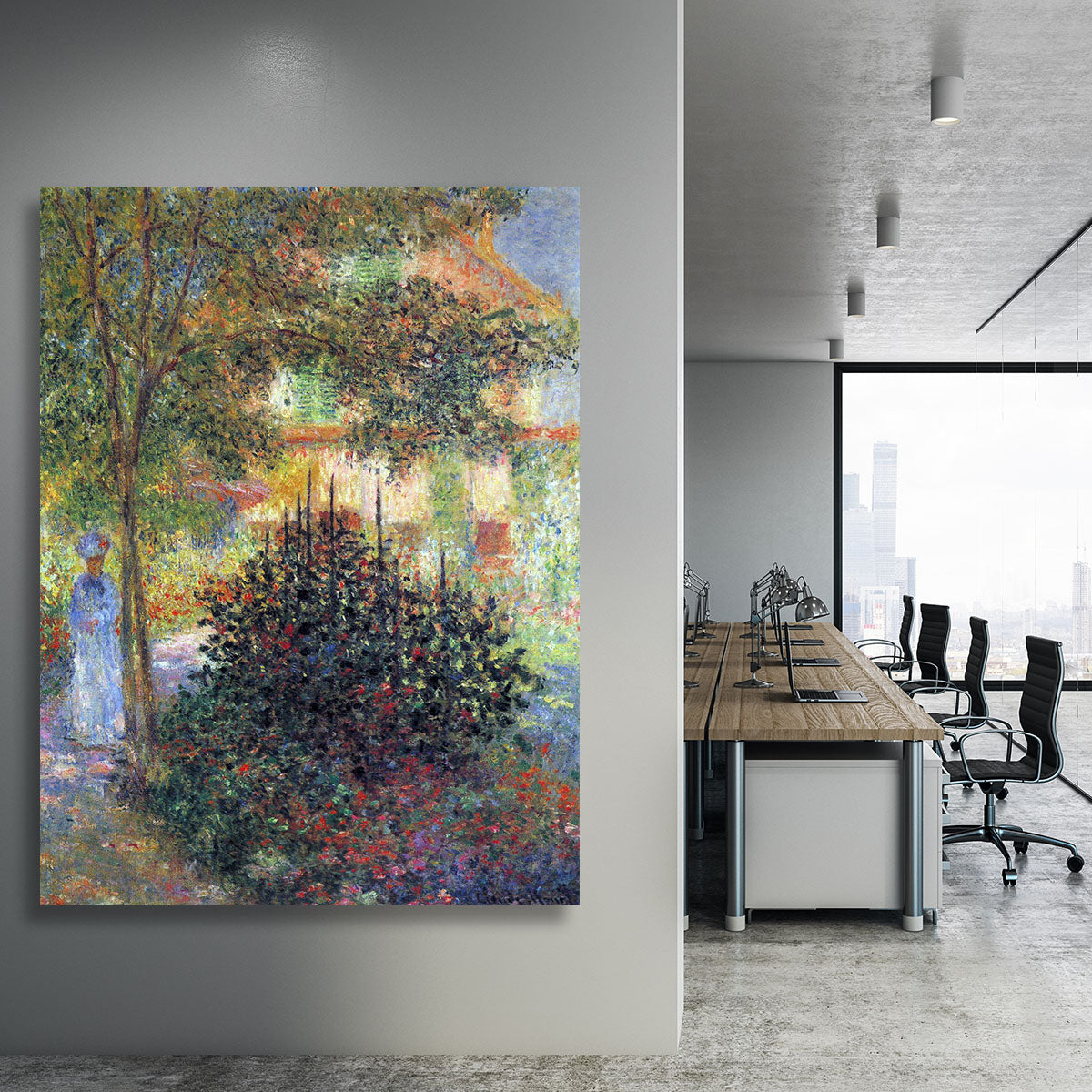 Camille in the garden of the house in Argenteuil by Monet Canvas Print or Poster - Canvas Art Rocks - 3