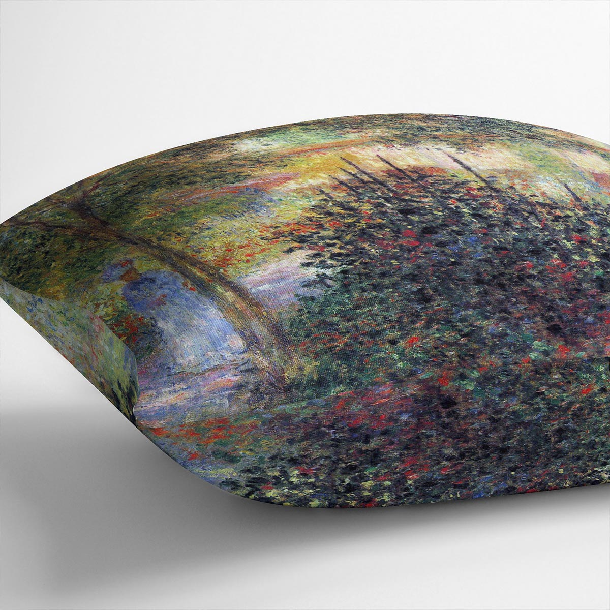 Camille in the garden of the house in Argenteuil by Monet Cushion